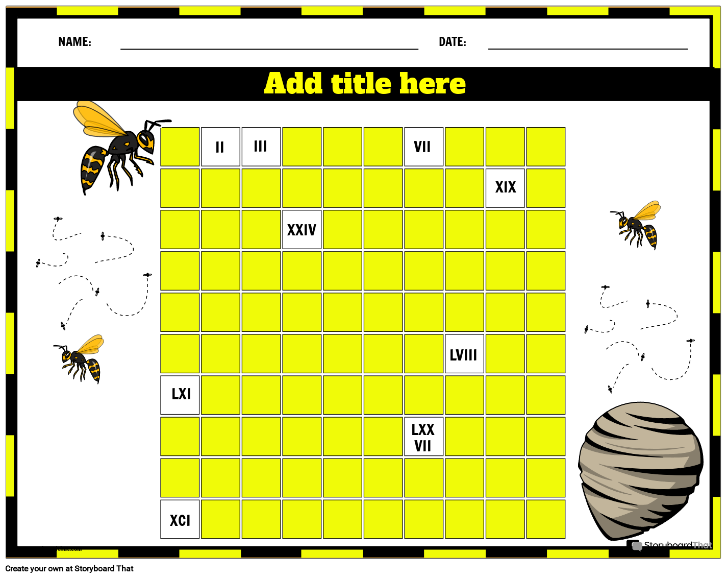 roman-numerals-hundred-square-worksheet-storyboard