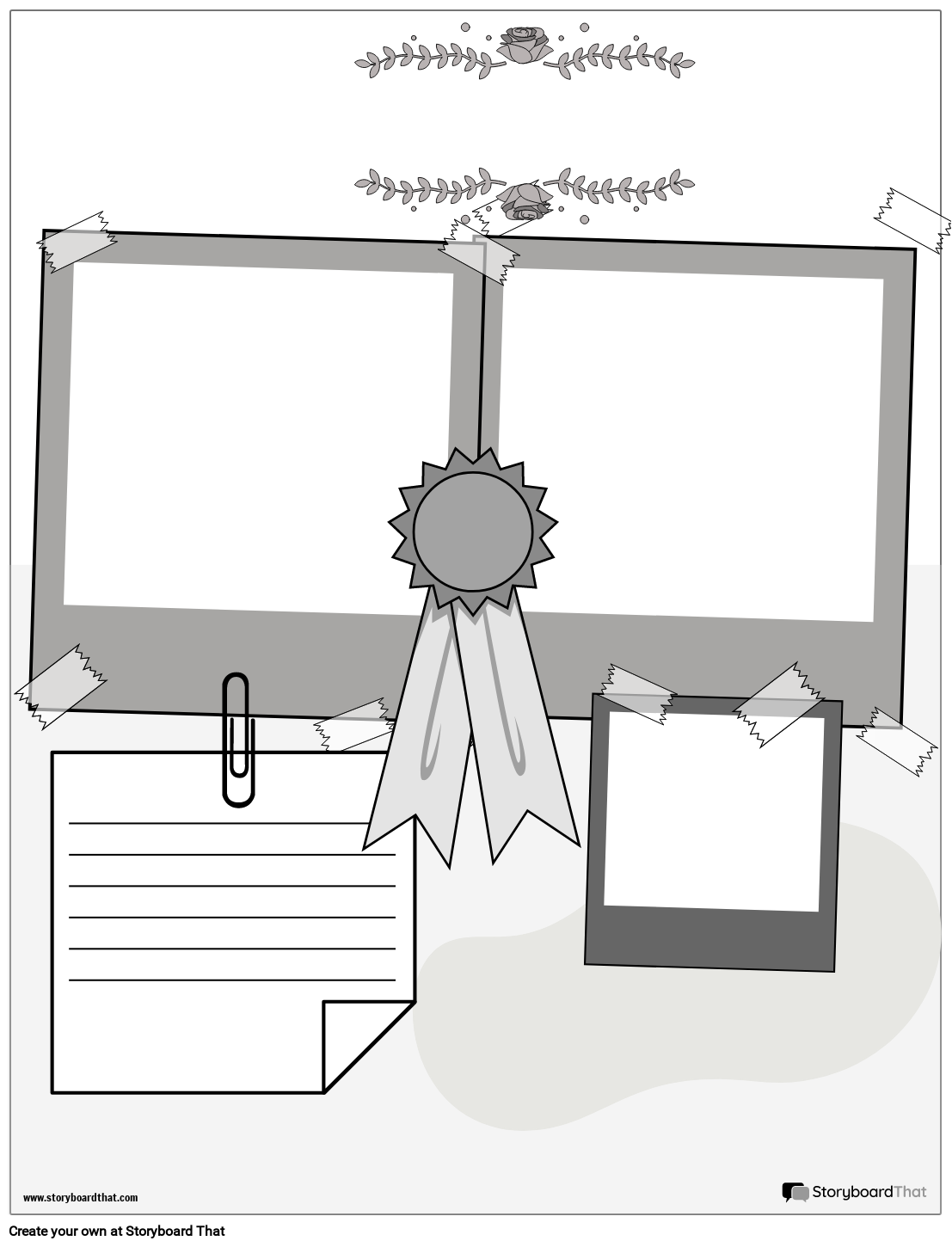 Medal Themed Scrapbook Project Worksheet Storyboard
