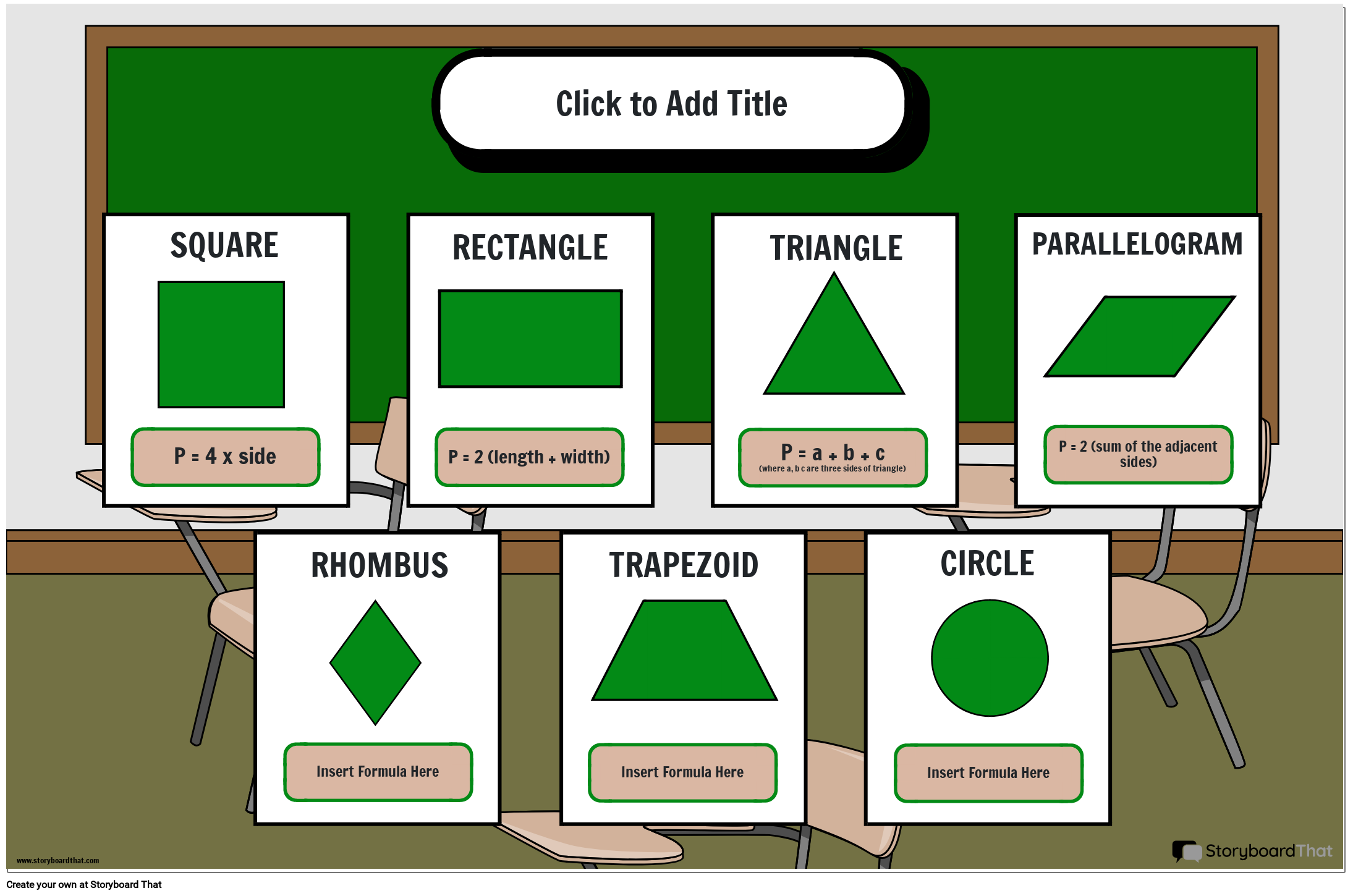 School Themed Perimeter Formula Poster Storyboard