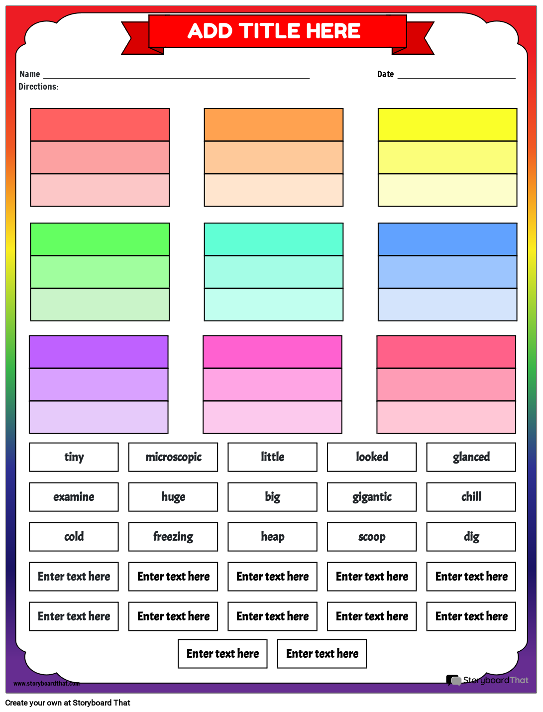 Distinguish Shades Of Varying Degrees Storyboard