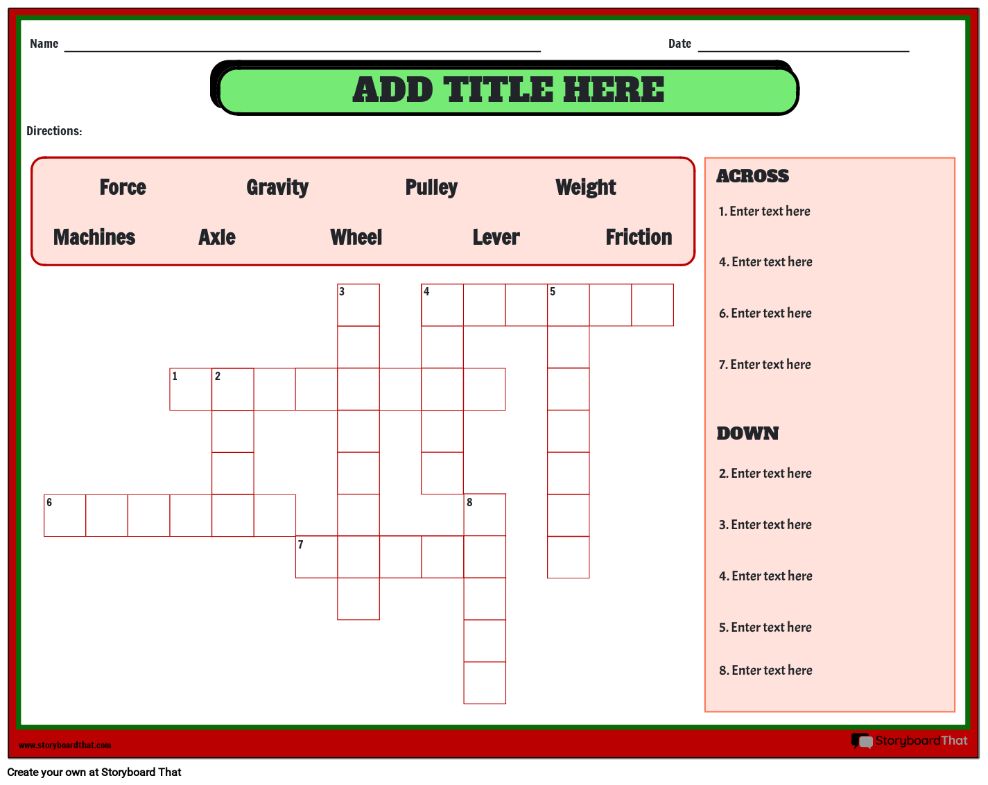 Simple Machine Crossword - Learning Fun and Critical Thinking Skills 