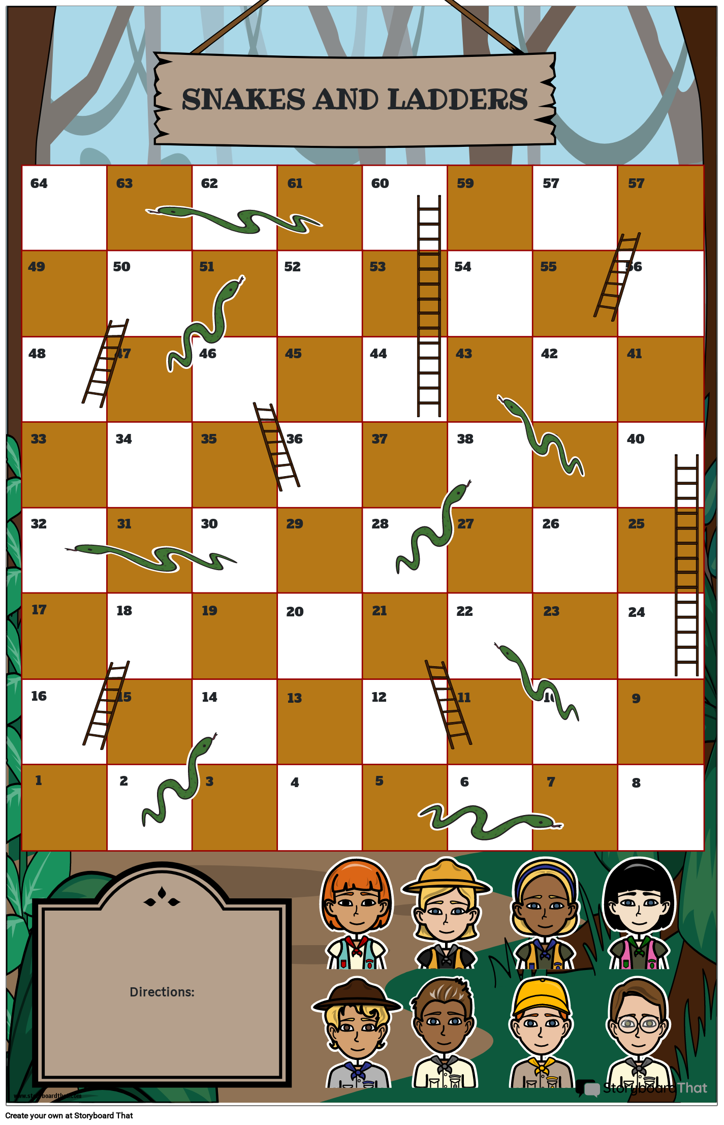Snakes and Ladders Jungle Edition Storyboard by templates