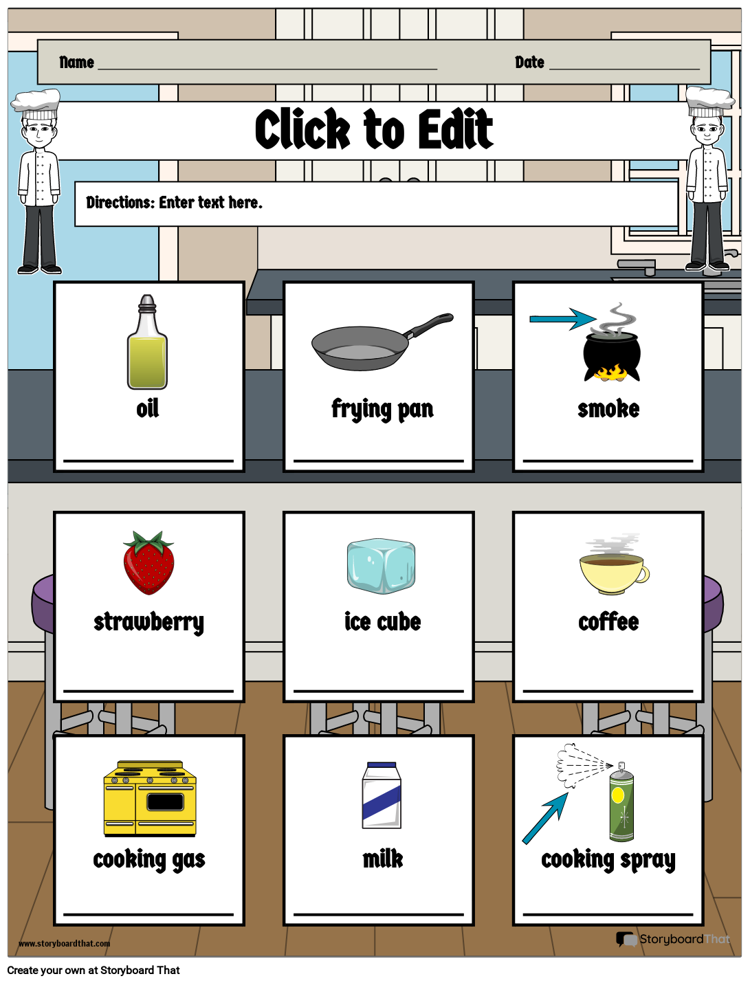 states-of-matter-featuring-kitchen-items-storyboard