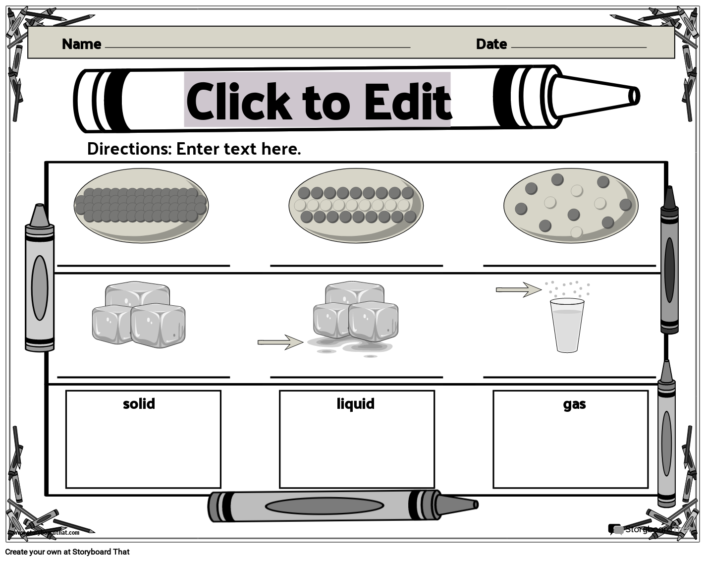 worksheet-with-crayons-bw-storyboard-por-templates