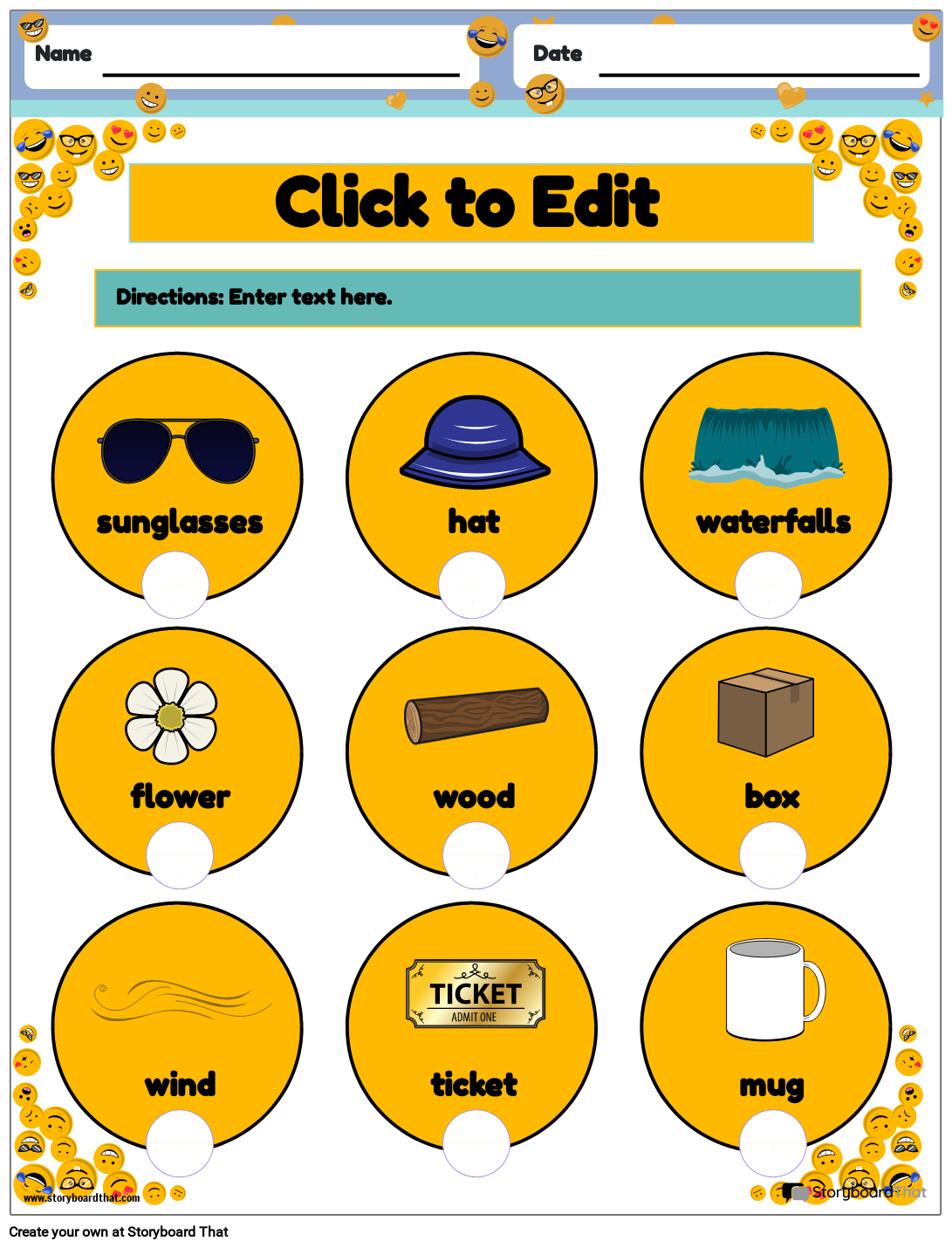 States of Matter Worksheet pdf with Emojis Storyboard