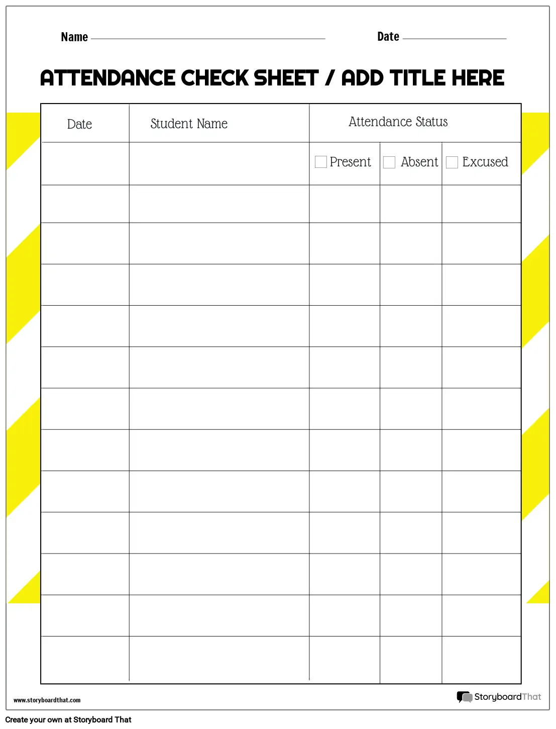 Table with check boxes worksheet Storyboard by templates