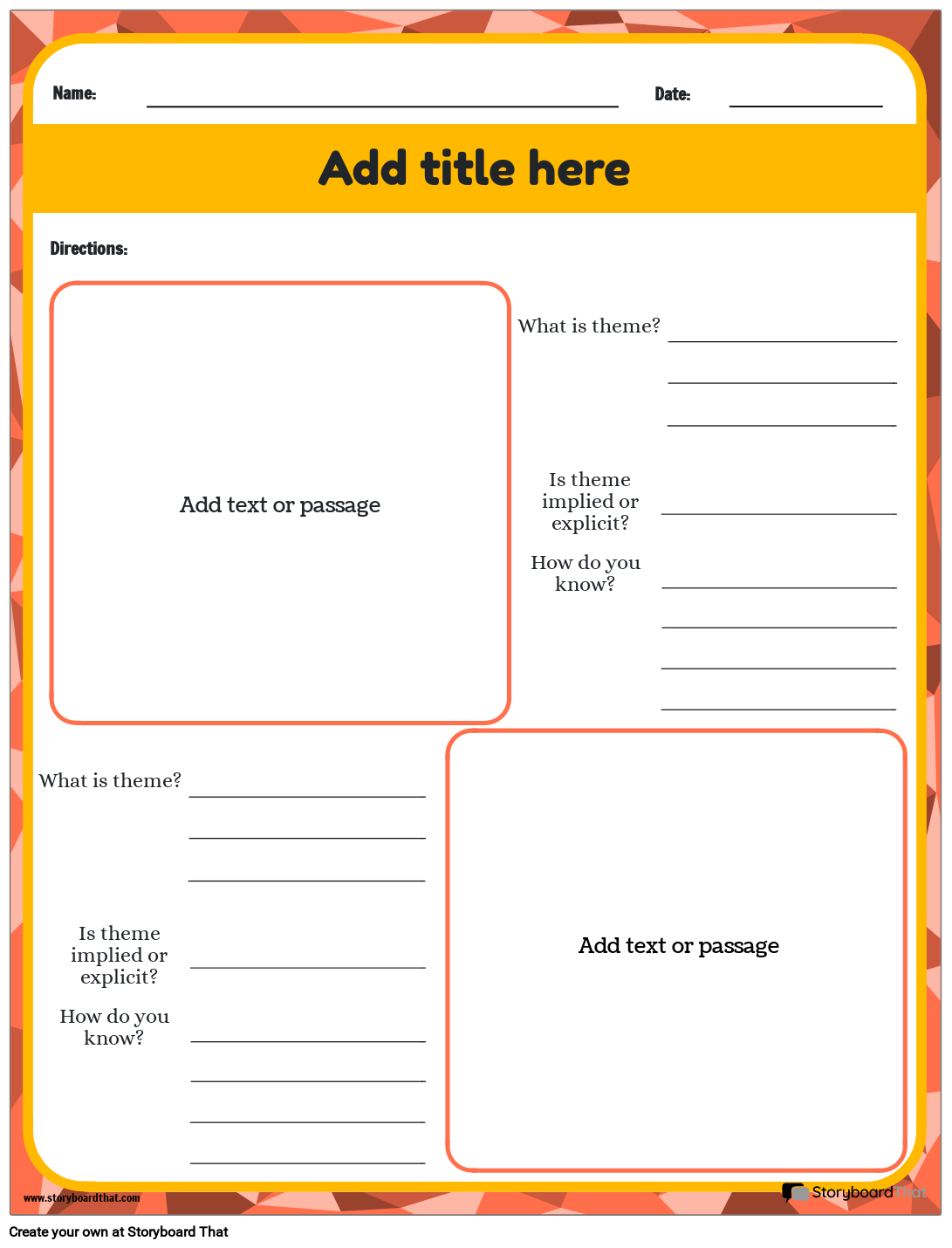 Determine The Main Point Template Storyboard By Templates