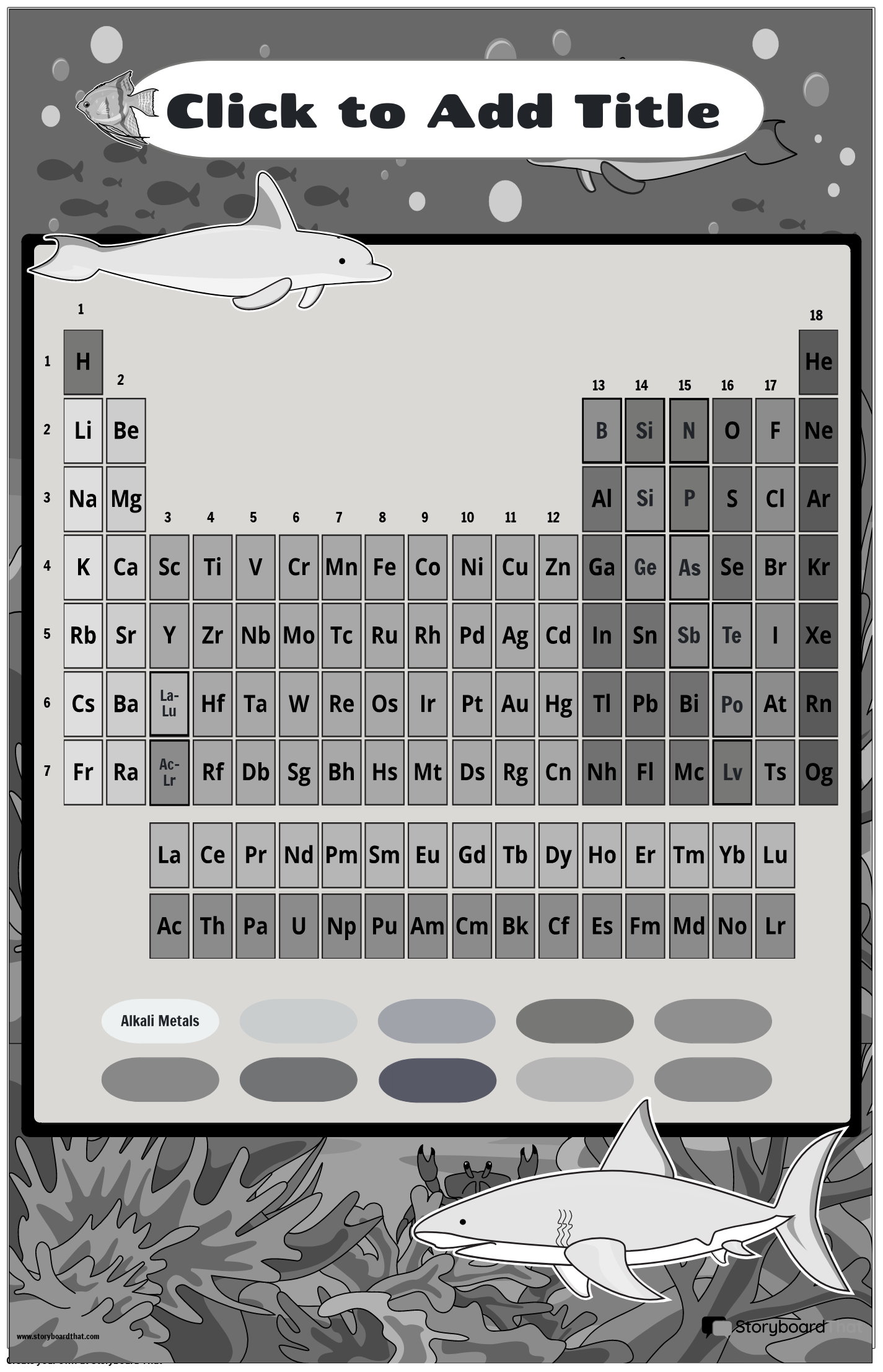 Under the Sea Themed Elements Graphic Storyboard