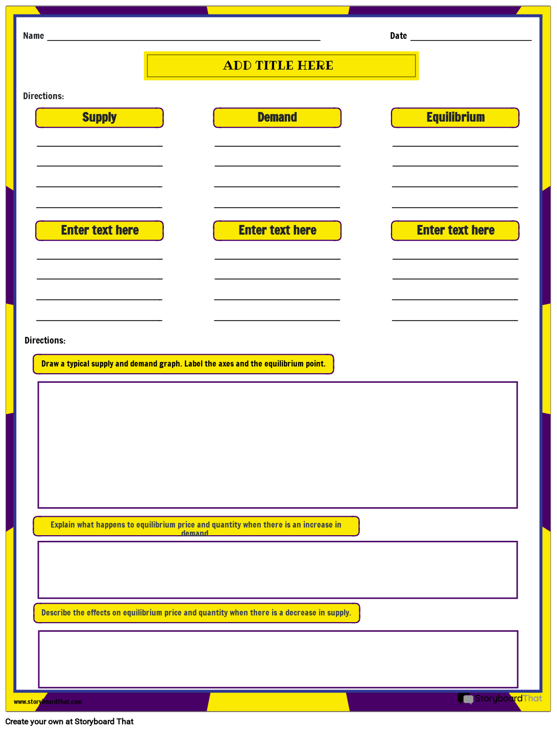 Understanding Supply and Demand Storyboard por templates