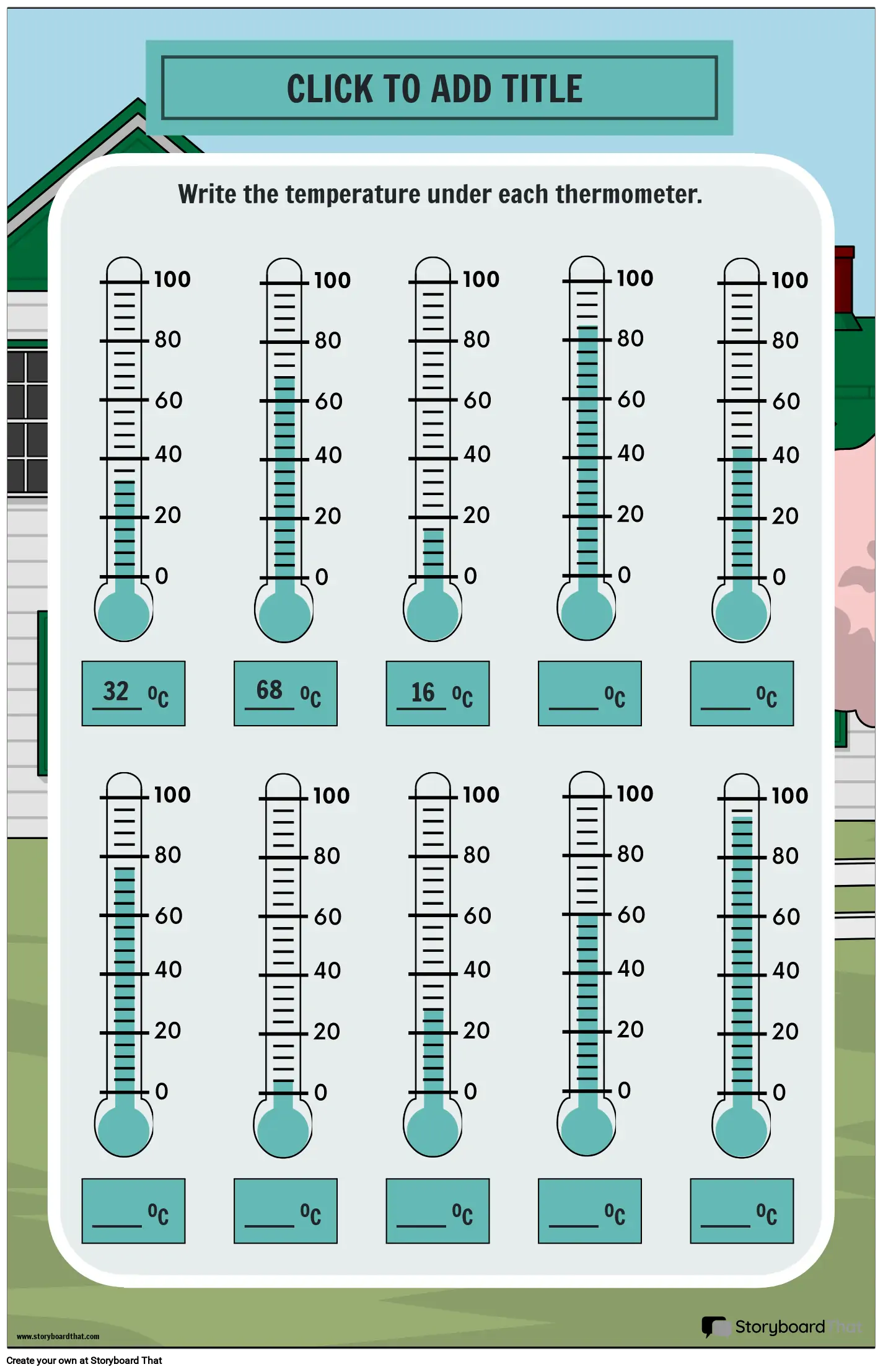 UNITS OF MEASUREMENT TEMPERATURE POSTER READING THERMOMETERS