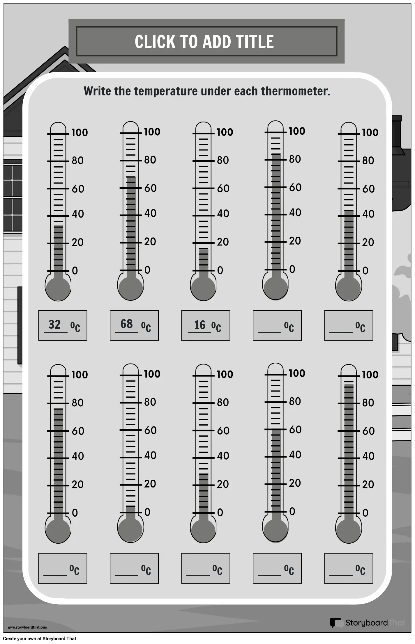 UNITS OF MEASUREMENT TEMPERATURE POSTER WITH THERMOMETERS