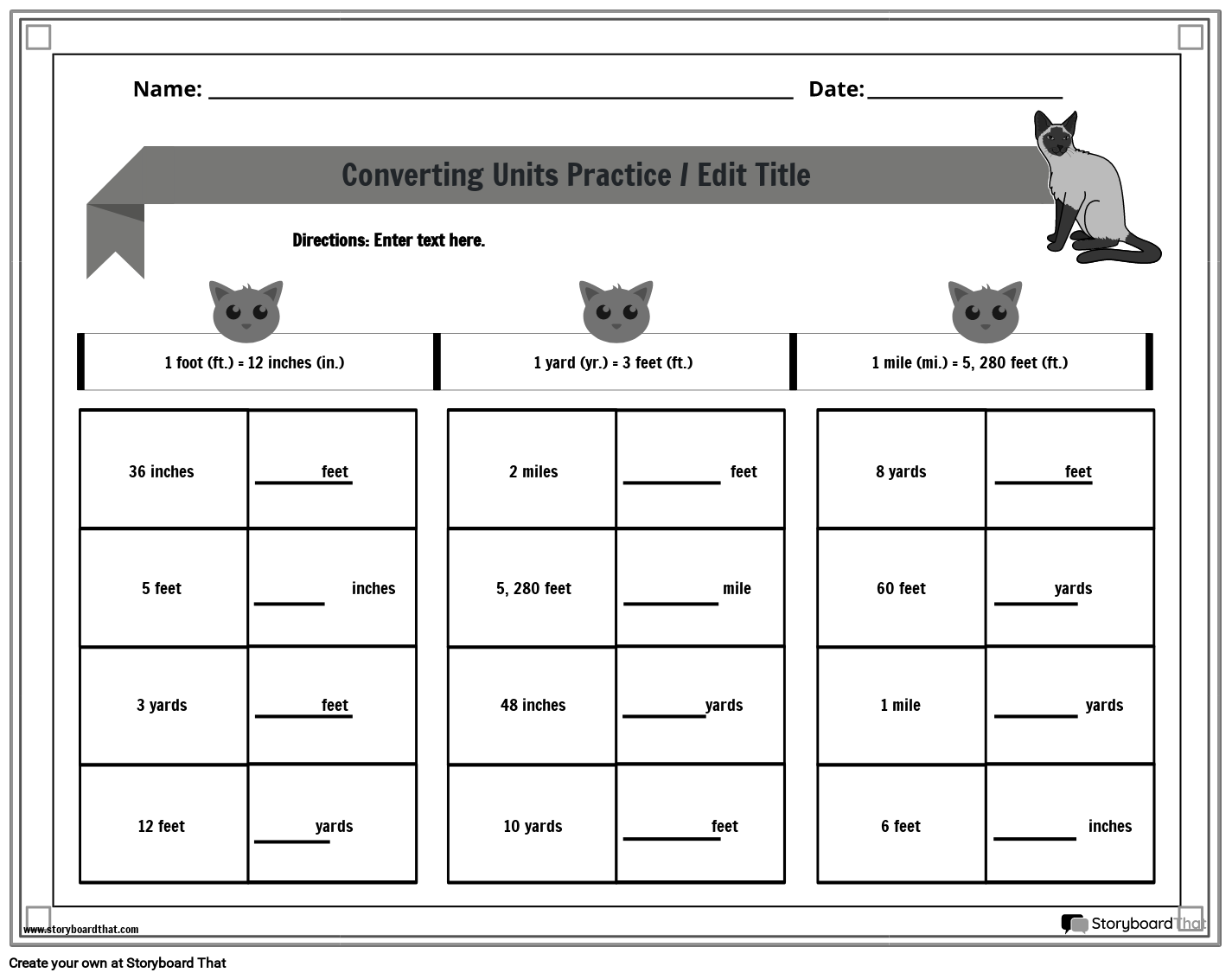 us-measurement-worksheet-with-cats-b-w-storyboard