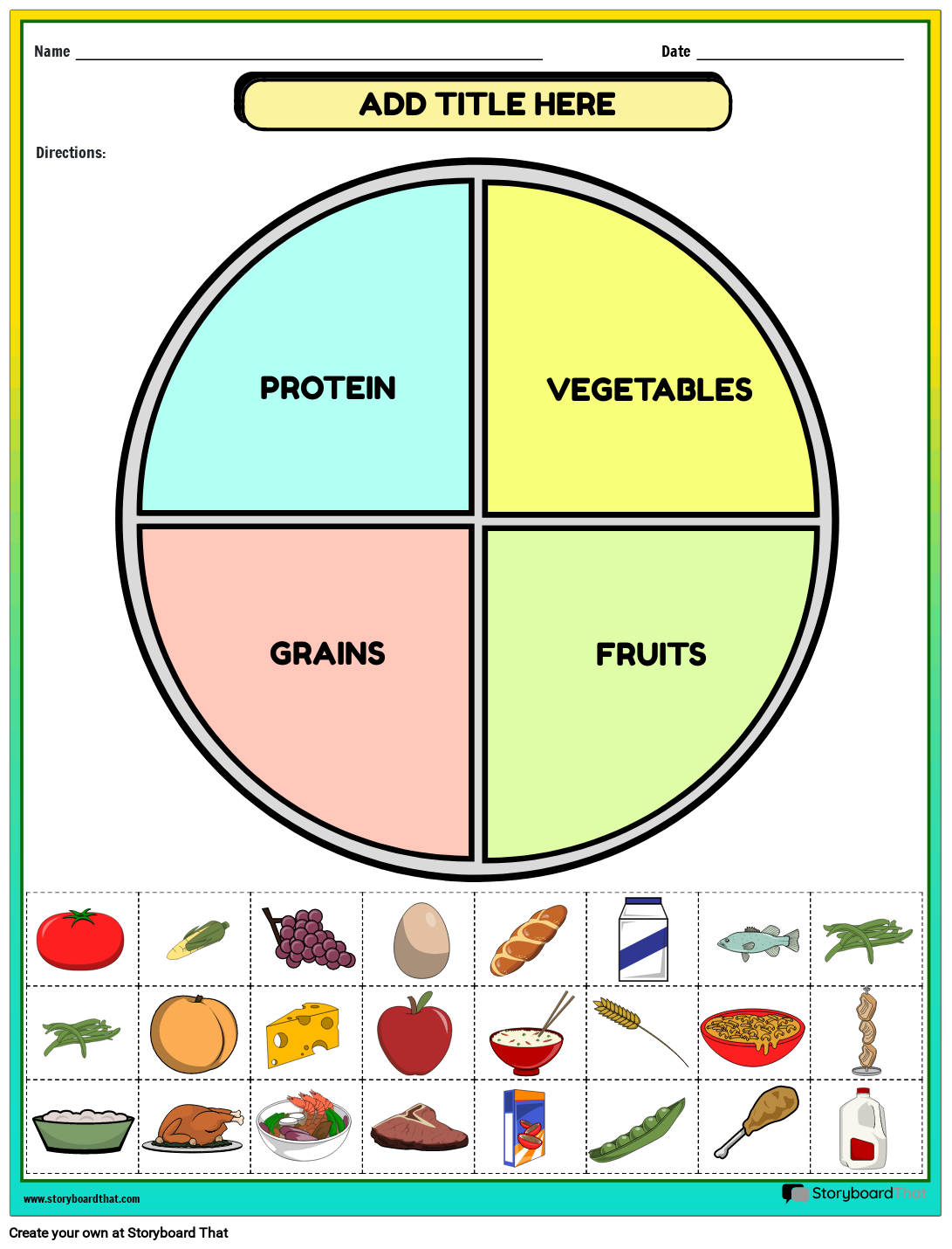 What's on my Plate Worksheet القصة المصورة من قبل templates