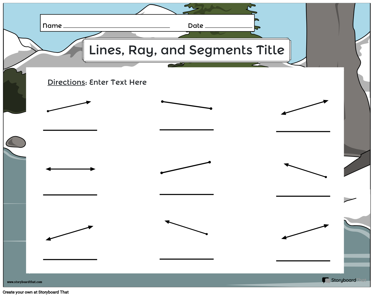 Winter Theme Lines Rays And Segments Worksheet Winter theme lines rays and segments worksheet