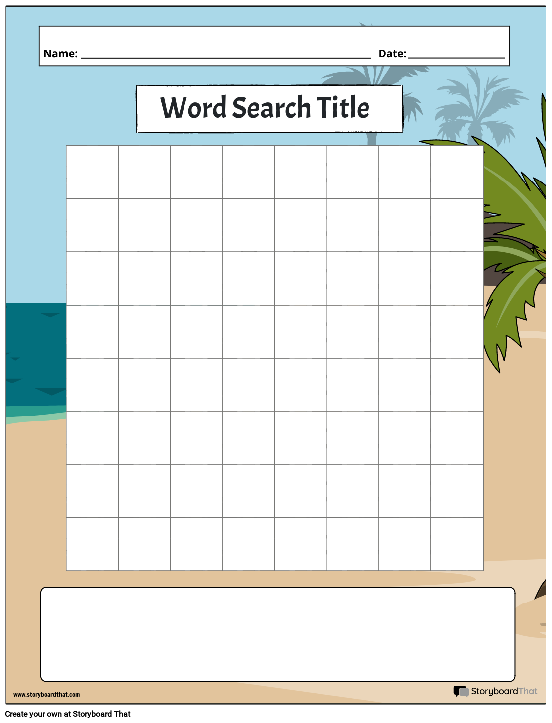 word-search-worksheet-featuring-a-beach-storyboard