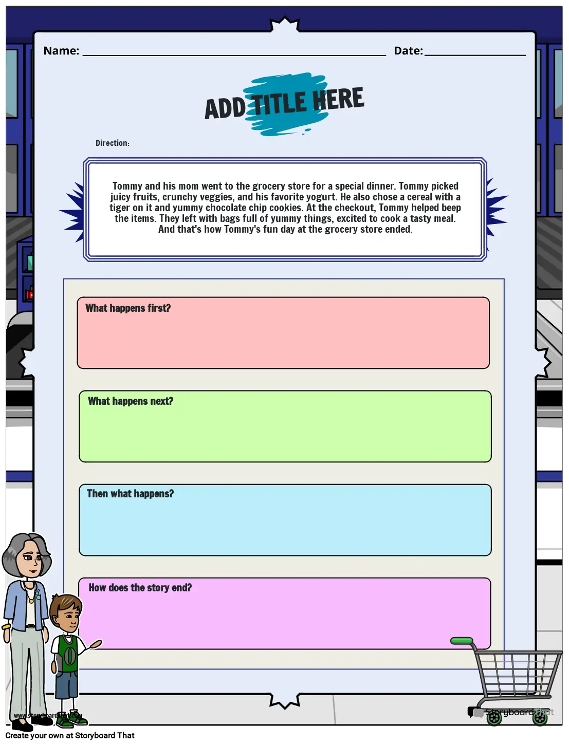 Writing the Story Sequence Worksheet Storyboard Writing the Story Sequence Worksheet Storyboard