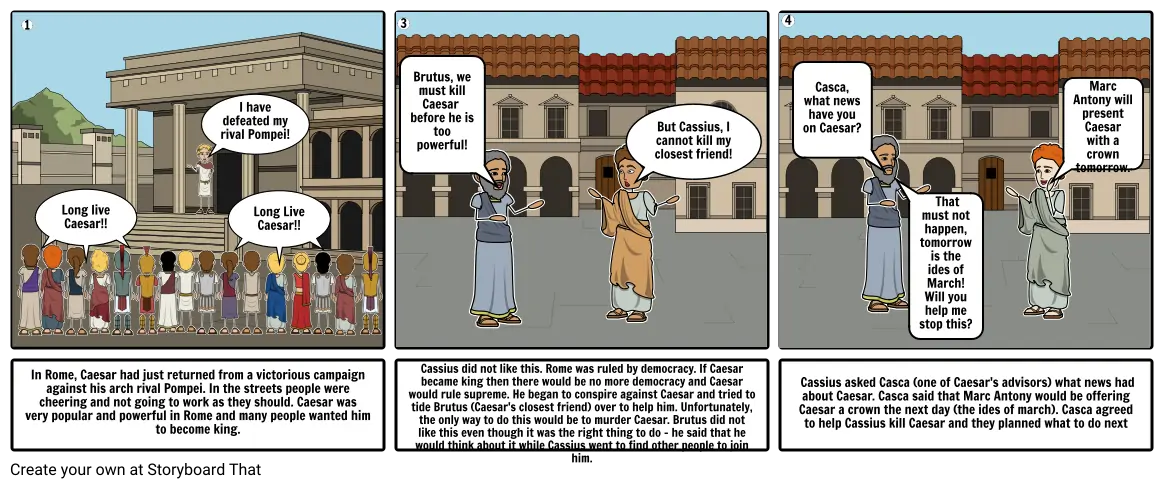 Julius Caesar storyboard 1