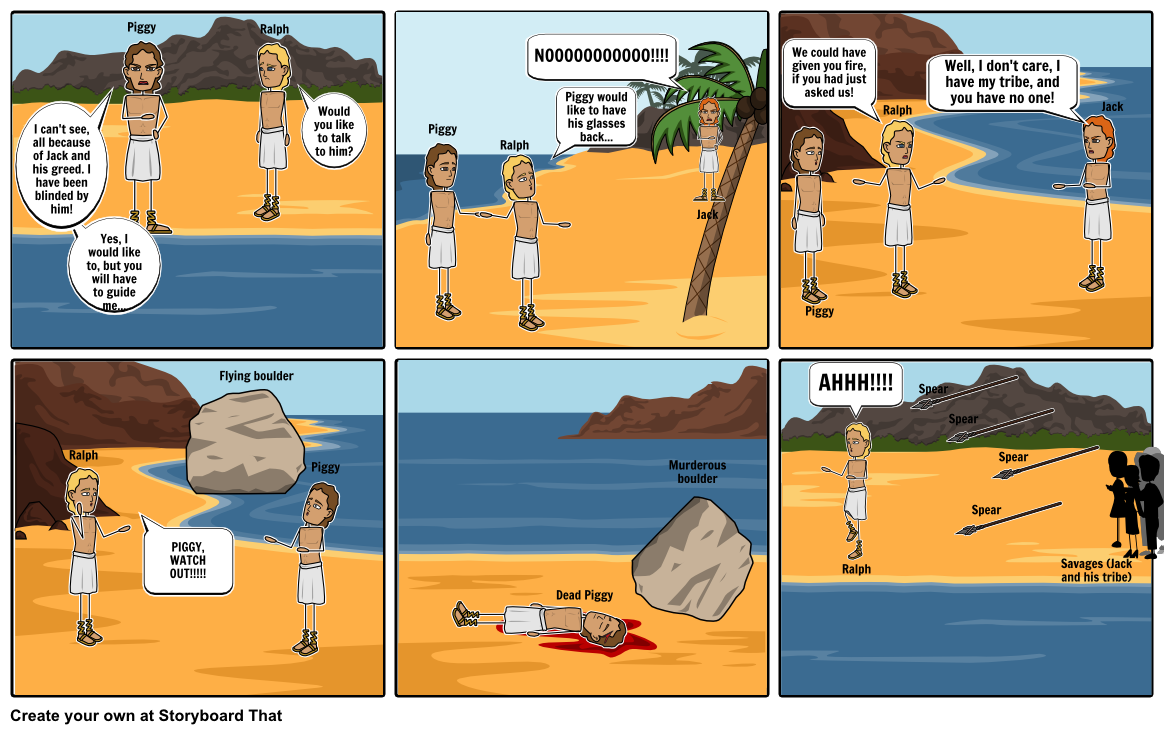 Chapter 11 of Lord of the Flies Storyboard by thermonuclearbombs