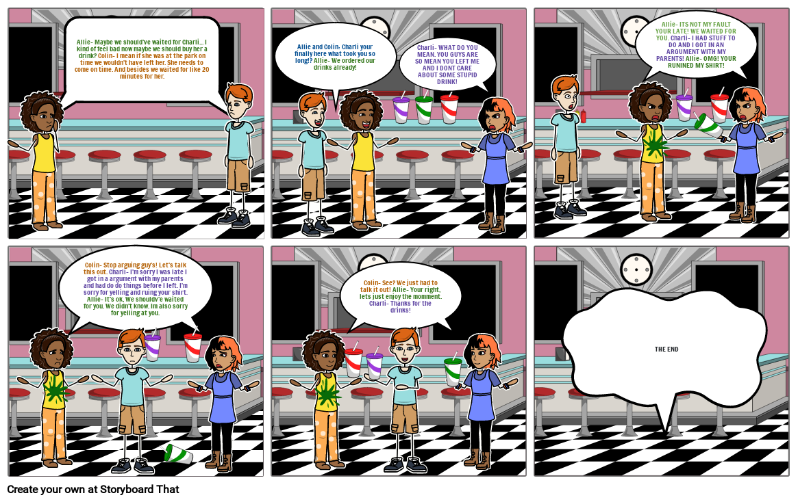 Demonstrating Social Etiquette with Conflict Resolution Comic Strip