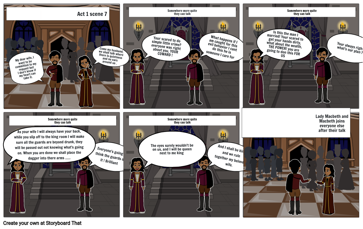 Macbeth Act 1 Scene 7 Storyboard By Tiyona