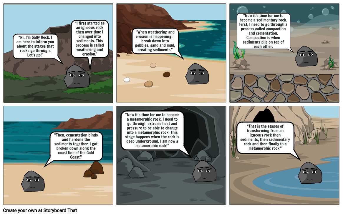 Rock Cycle - Comic Strip Storyboard by tkennedy5