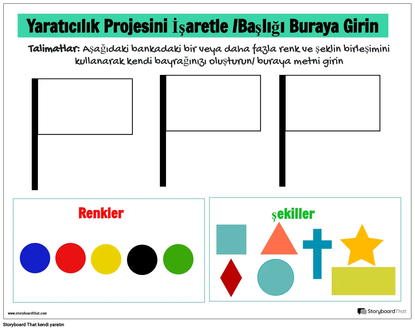 Bayrak oluşturma çalışma sayfası