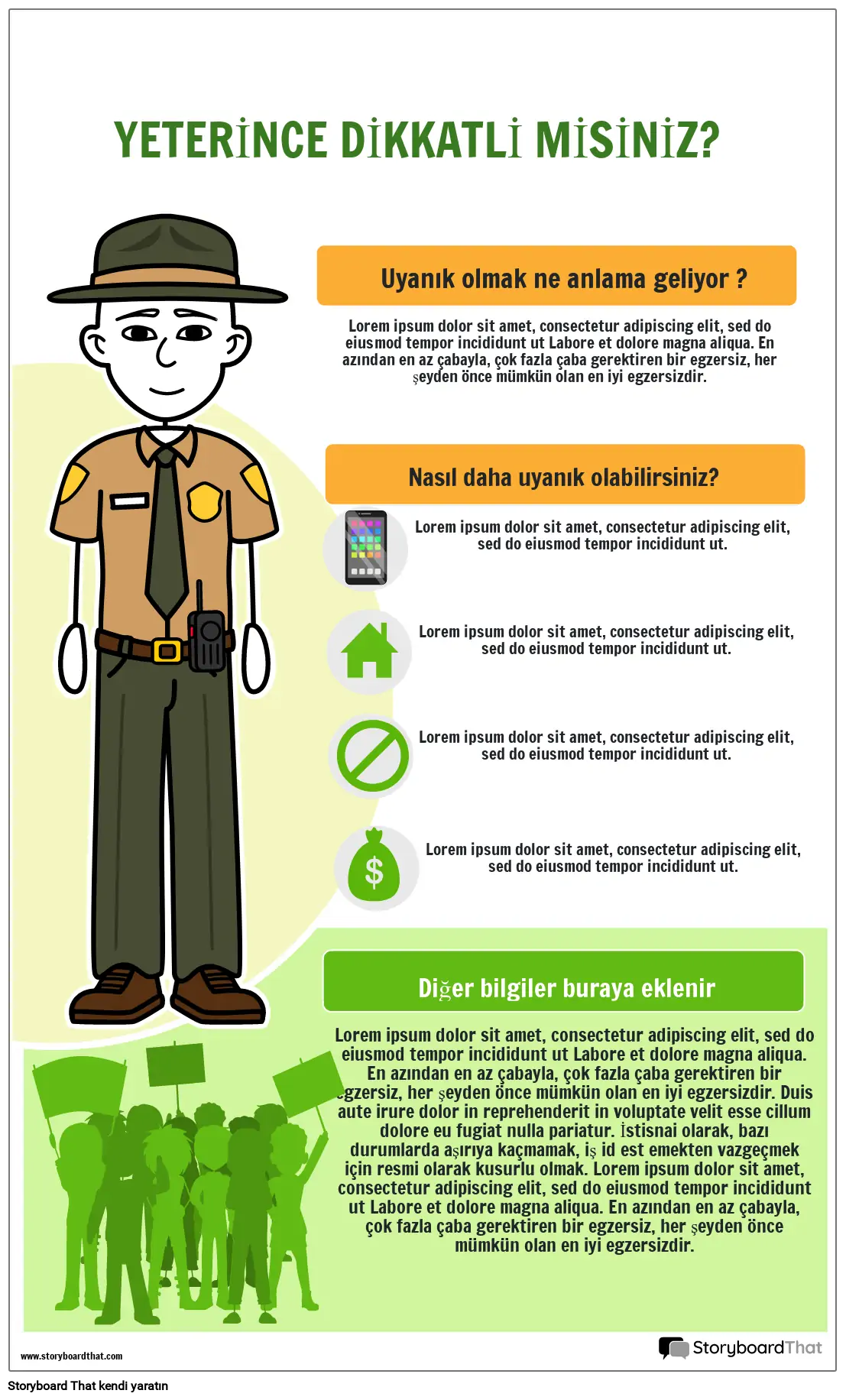 PSA Infographics Poster şablonu