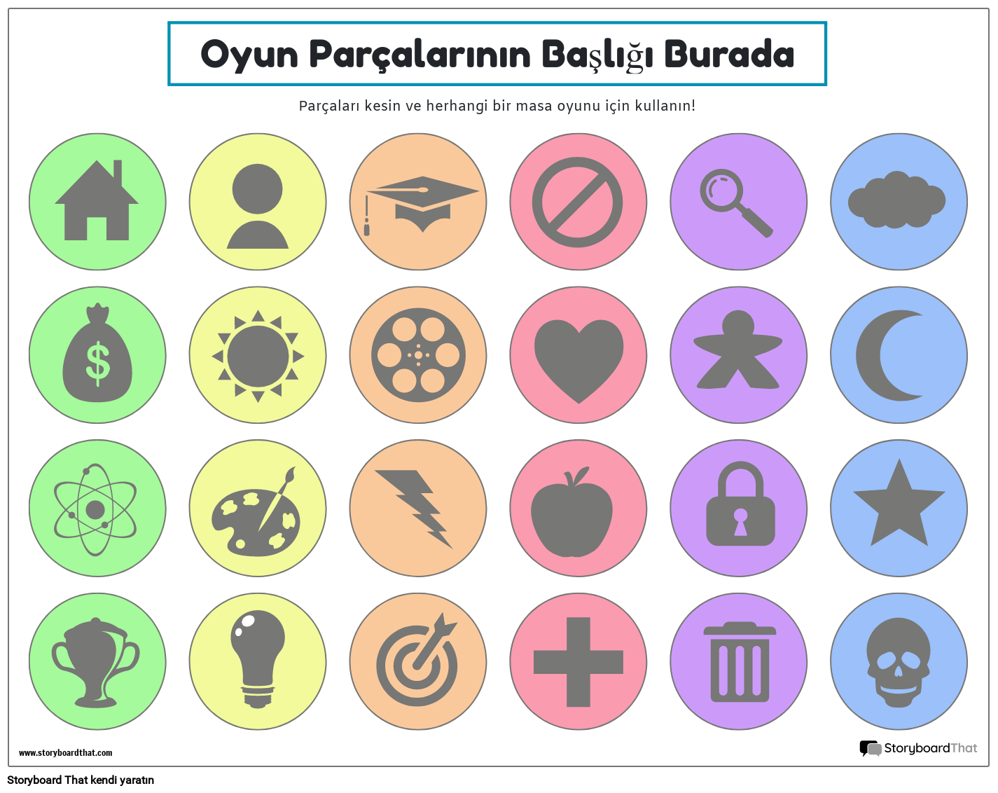 Yeni Oluşturma Sayfası Oyun Parçaları Şablonu 1