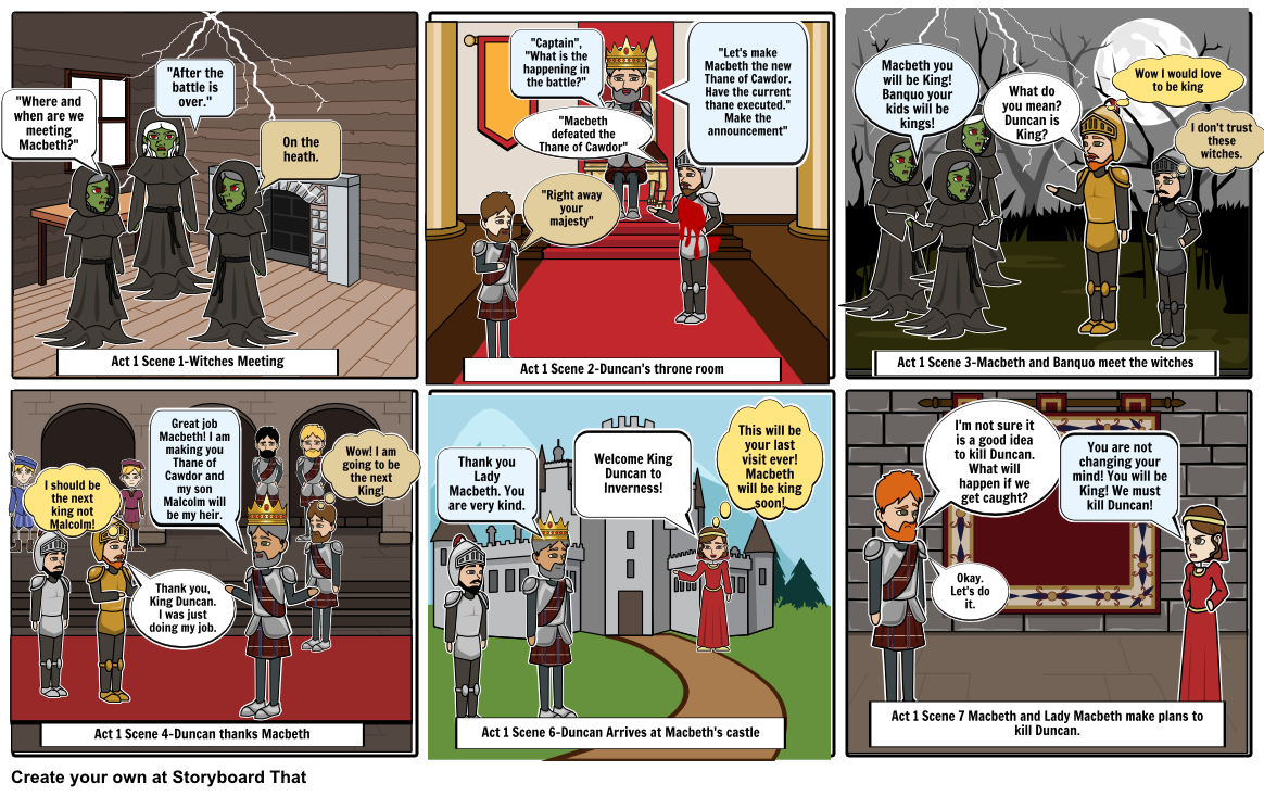 Macbeth Act 1 Storyboard by tsetny2.