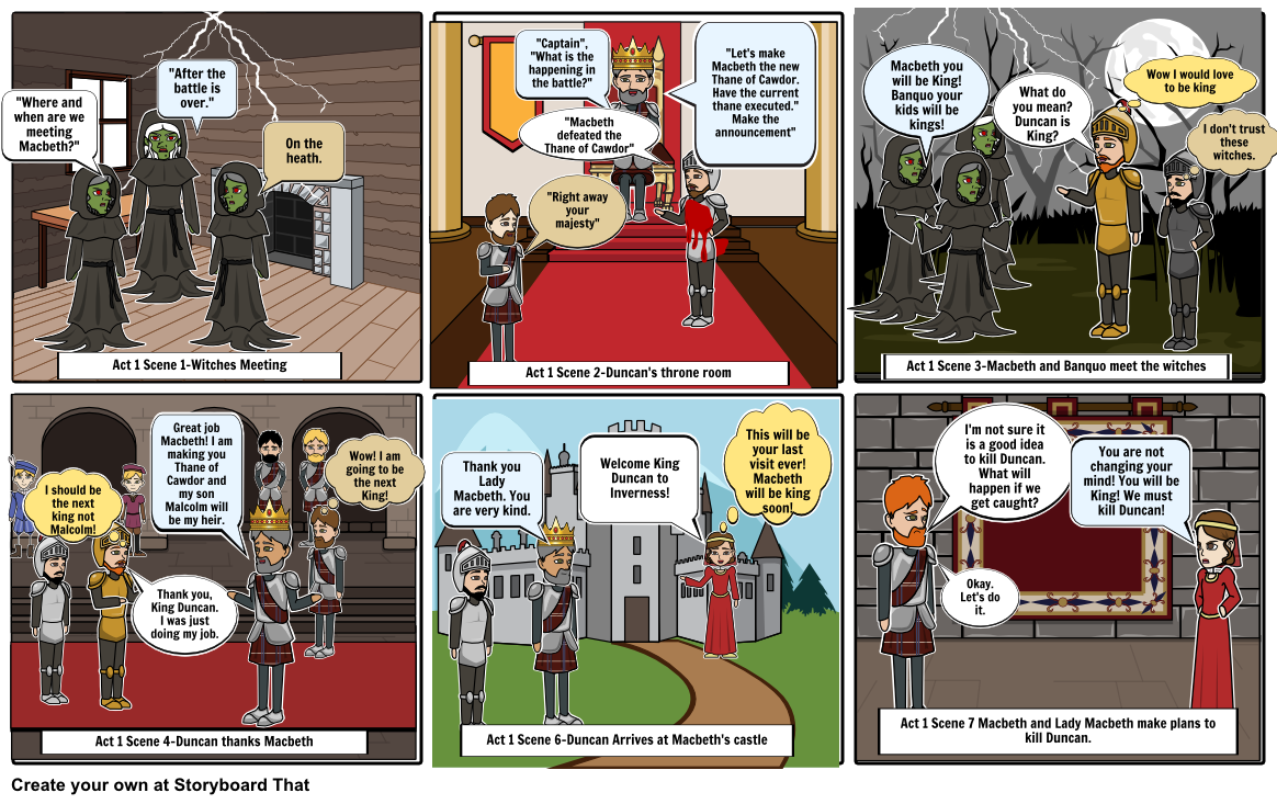 Macbeth Act 1 Storyboard by tsetny2