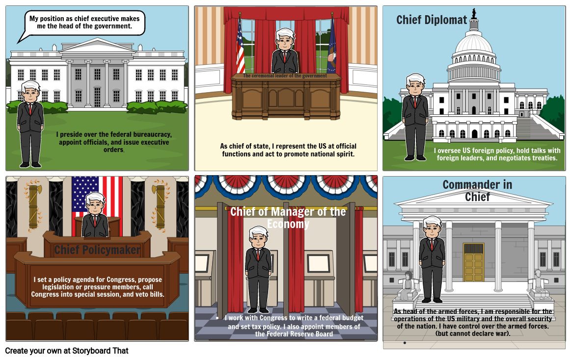 The Role Of A President Storyboard By Tw64716