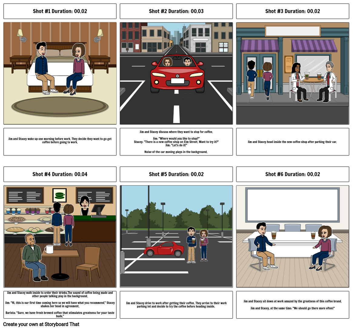 StoryBoard for Coffee Brand