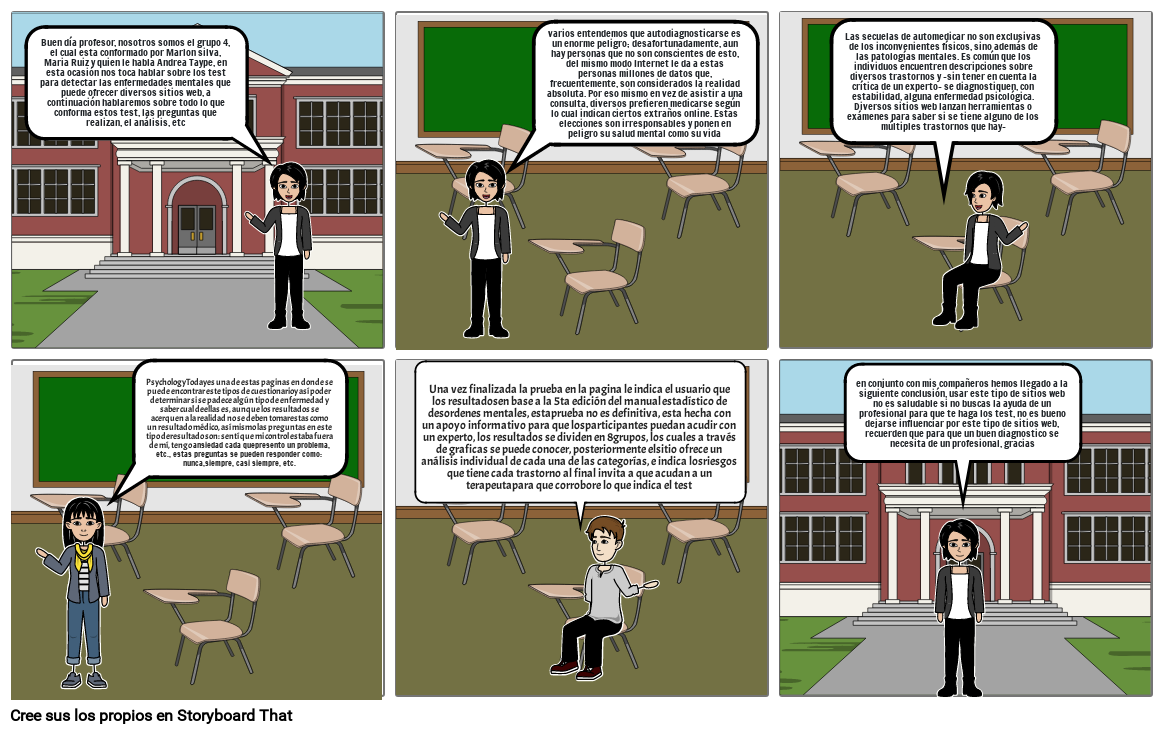 guión sobre test para enfermedades mentales