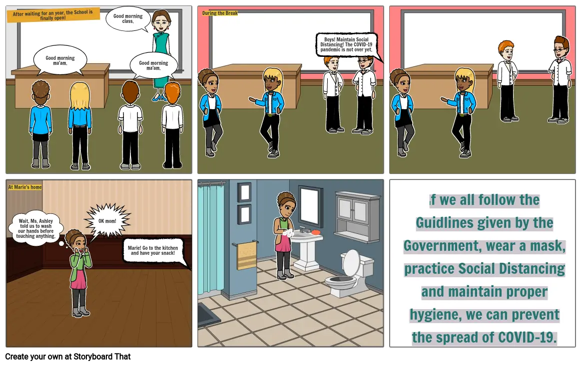 Biology H.H.W. (Comic on Social Distancing and Hygiene to prevent COVID-19)