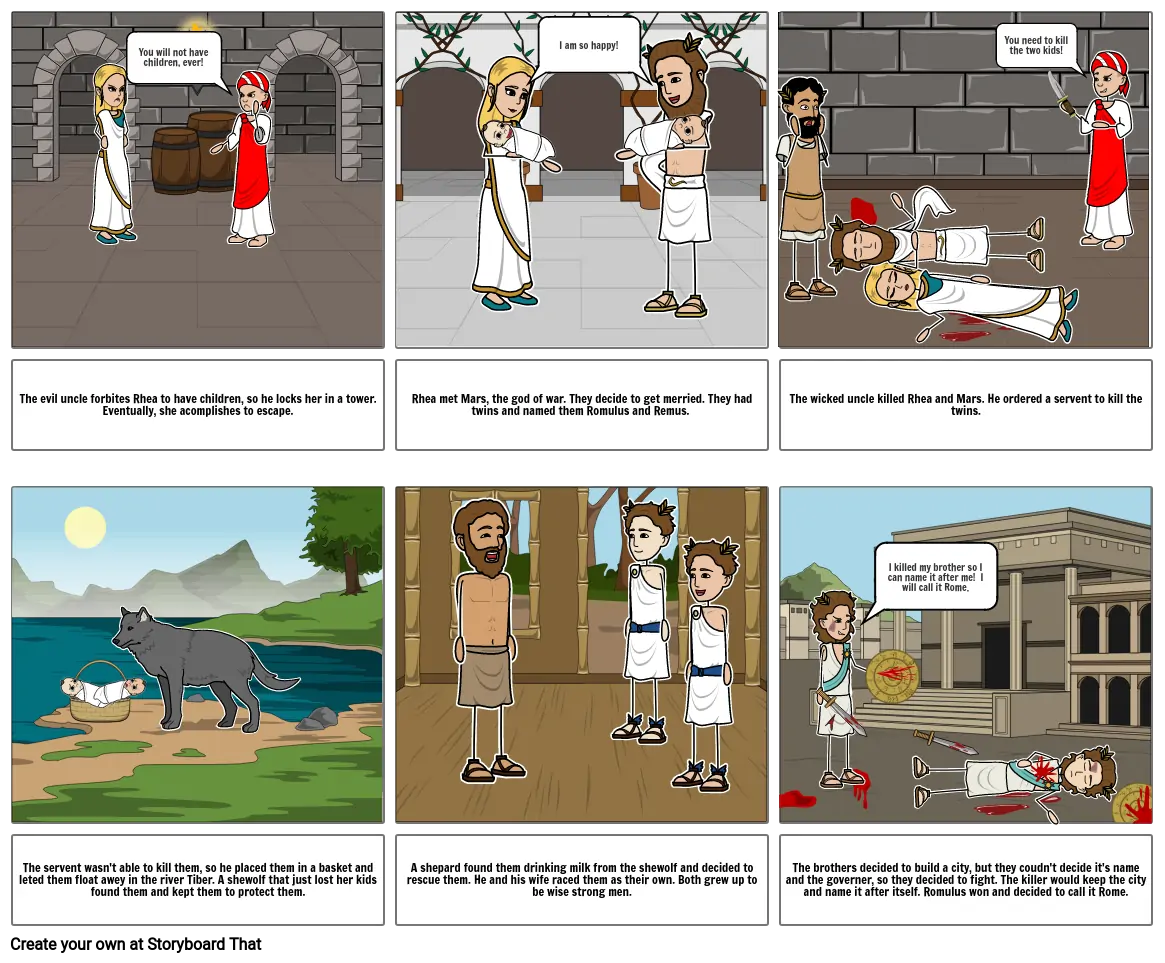 Romulus and Remus Story Board