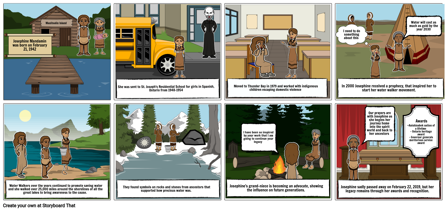 Josephine Mandamin history project Storyboard