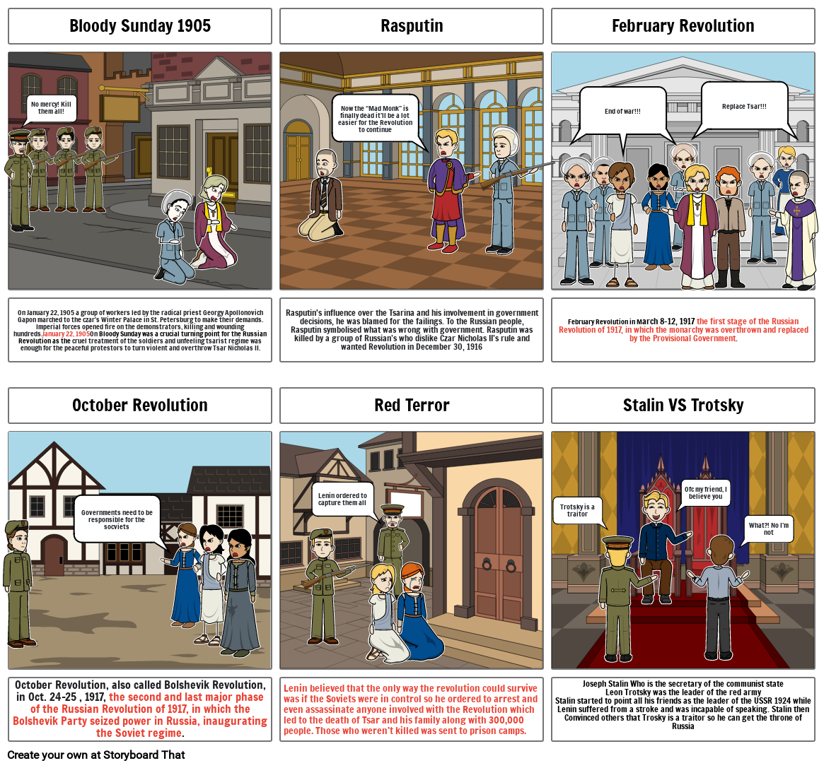 Russian Revolution Storyboard by vicky1005
