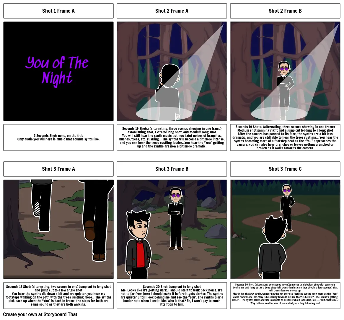 You of the Night (horror film) Storyboard 1