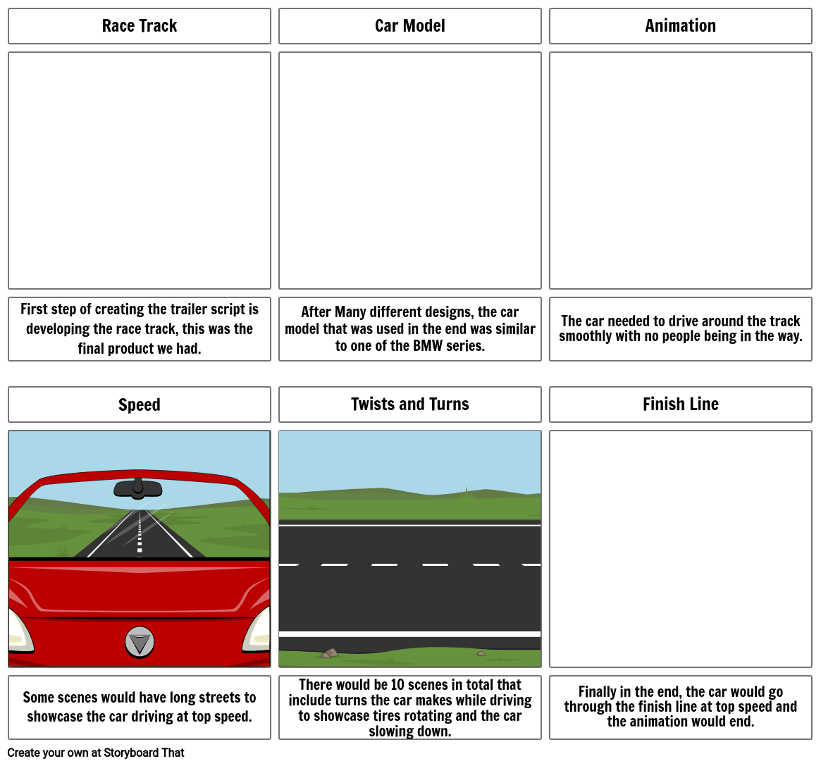 Group 3 Car Games Trailer Storyboard & Script