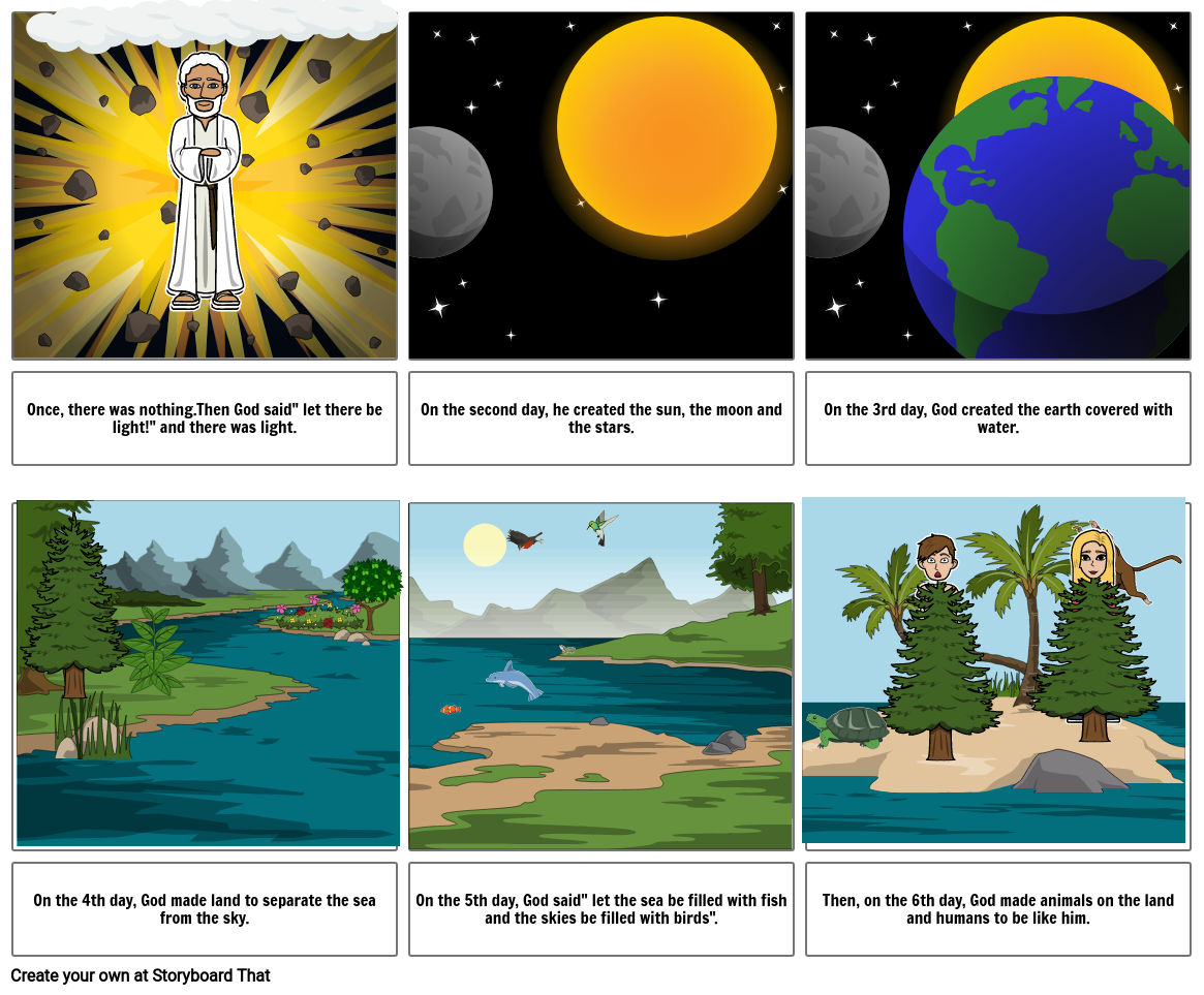 creation story Storyboard by weeble71
