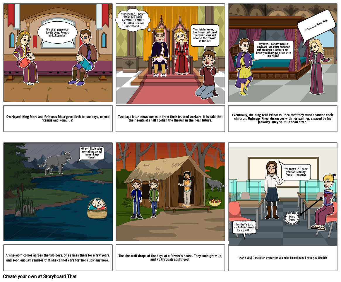 The Story of Romulus and Remus - By Thasanya Storyboard