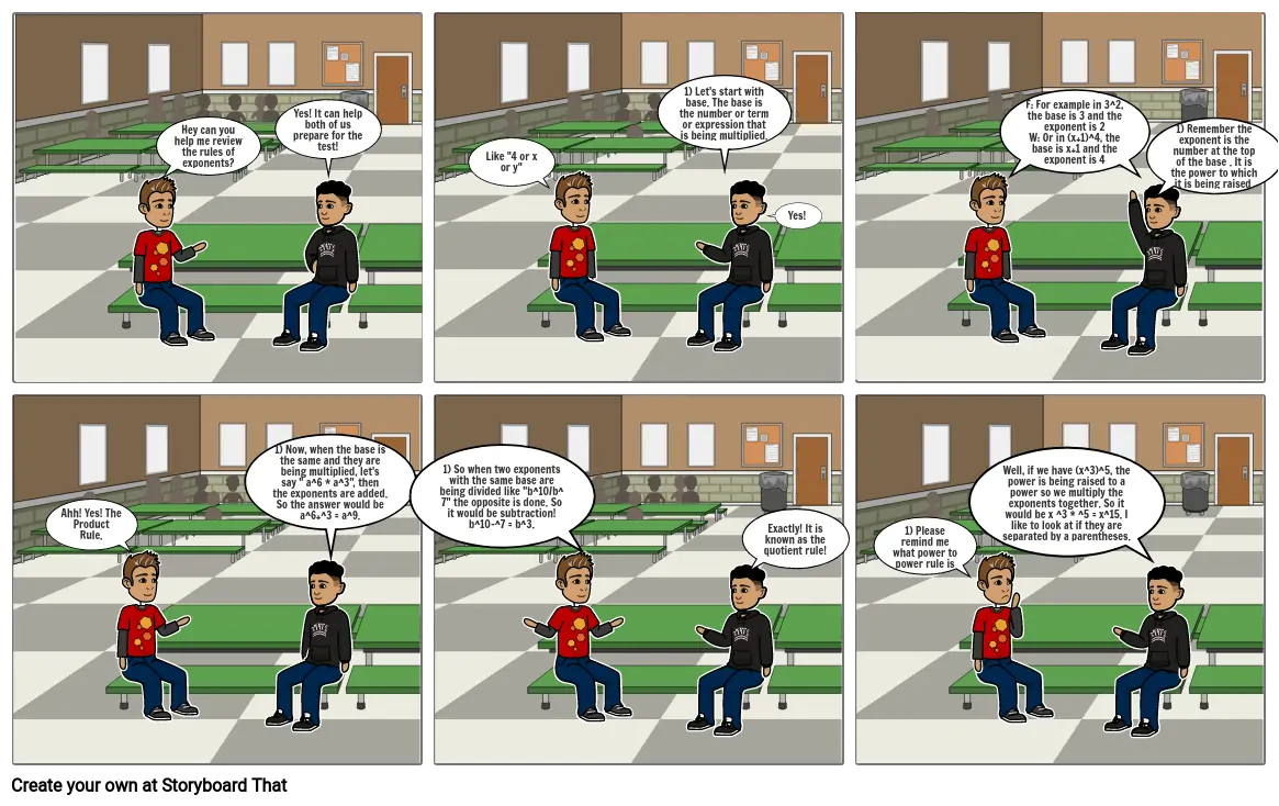 Math Project #4: Comic Strip about solving exponents
