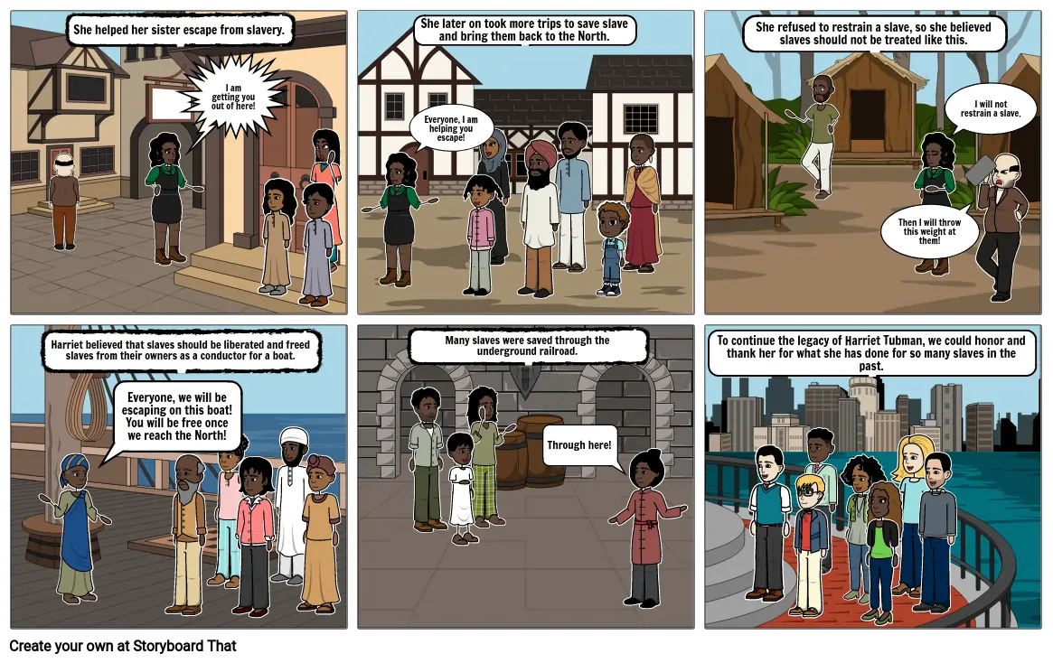 Harriet Tubman Storyboard: