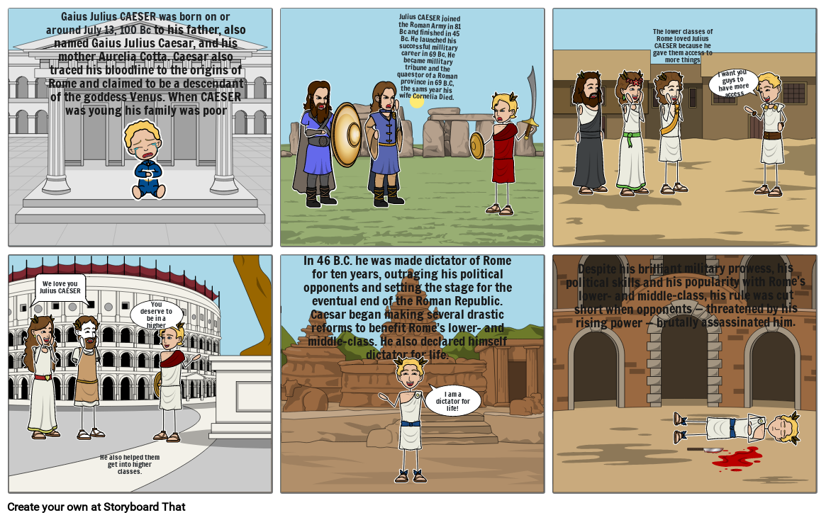 Julius CAESER Storyboard By Wlowe1625