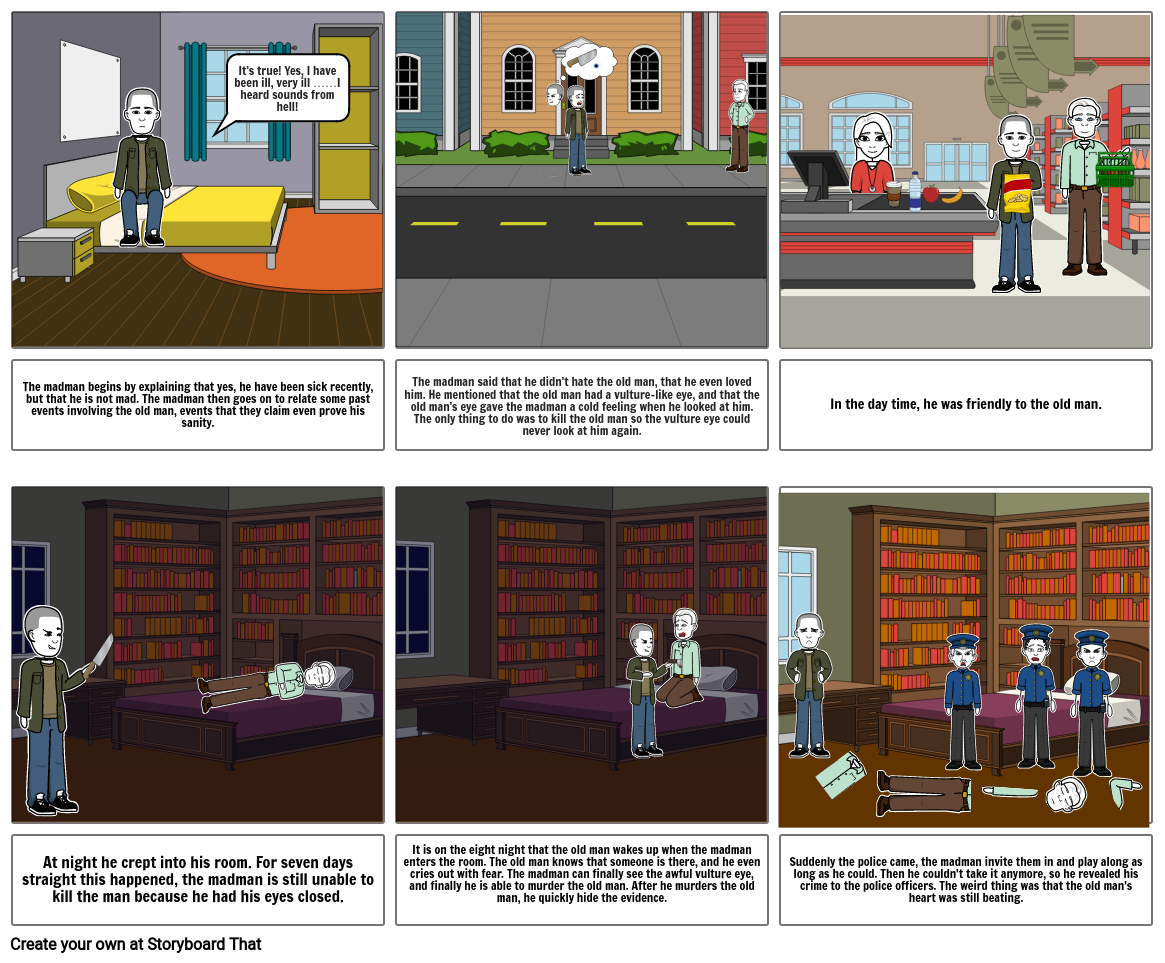 Lidra Storyboard Project Assessment- The Tell- Tale Heart by Edgar Allan Po