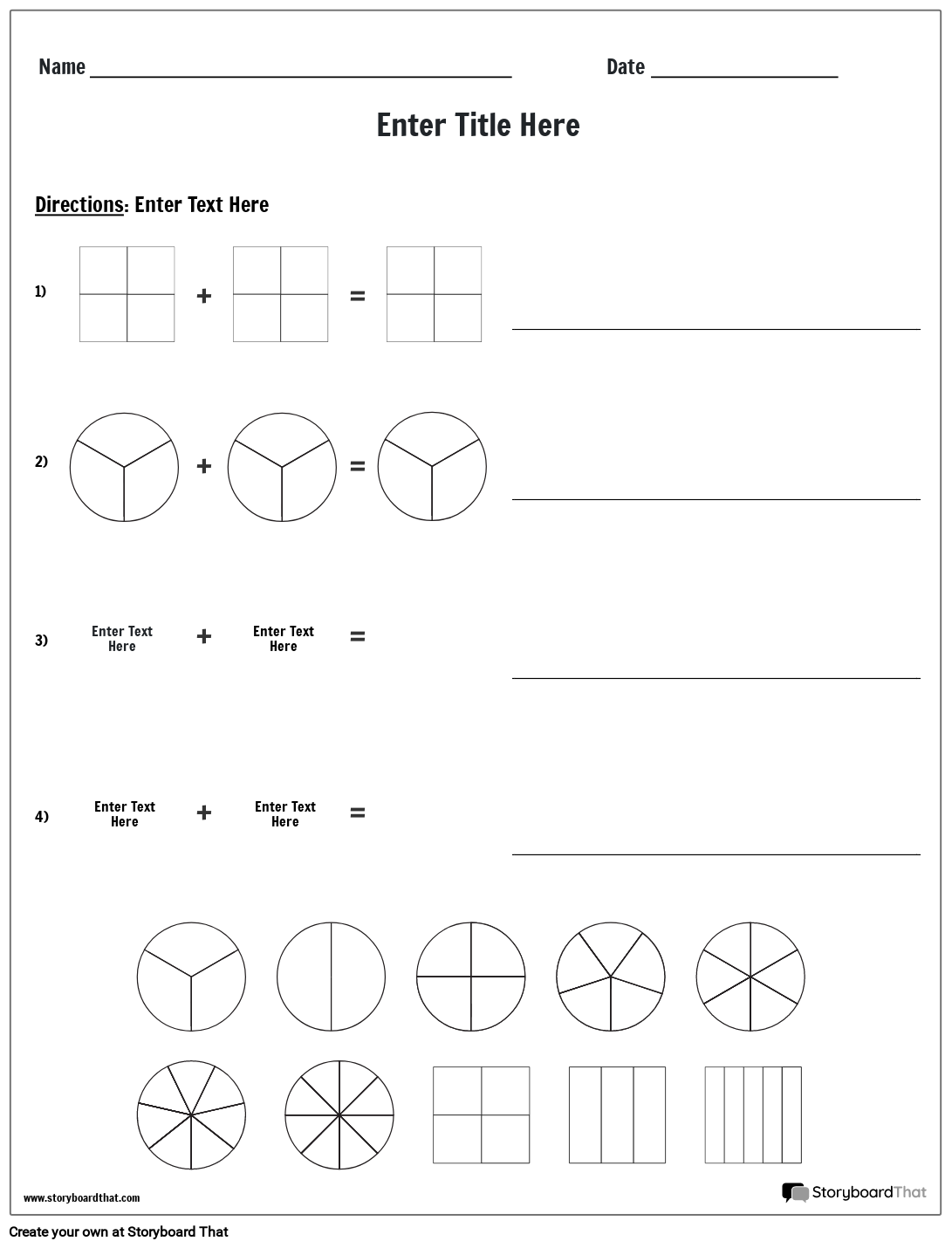 Adding Fractions Template Siu etin s Linijos Iki Worksheet templates