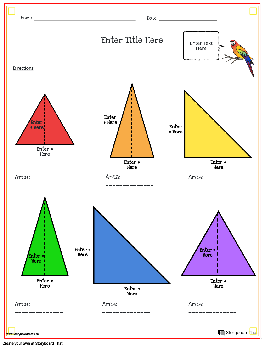 Free Printable Worksheets Area And Perimeter Of Triangles