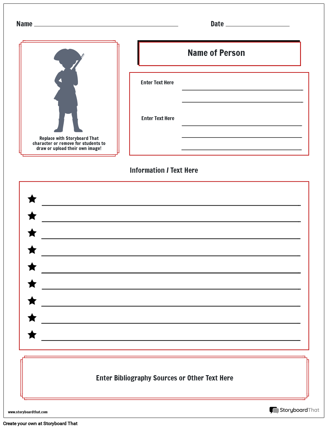 free printable biography worksheets