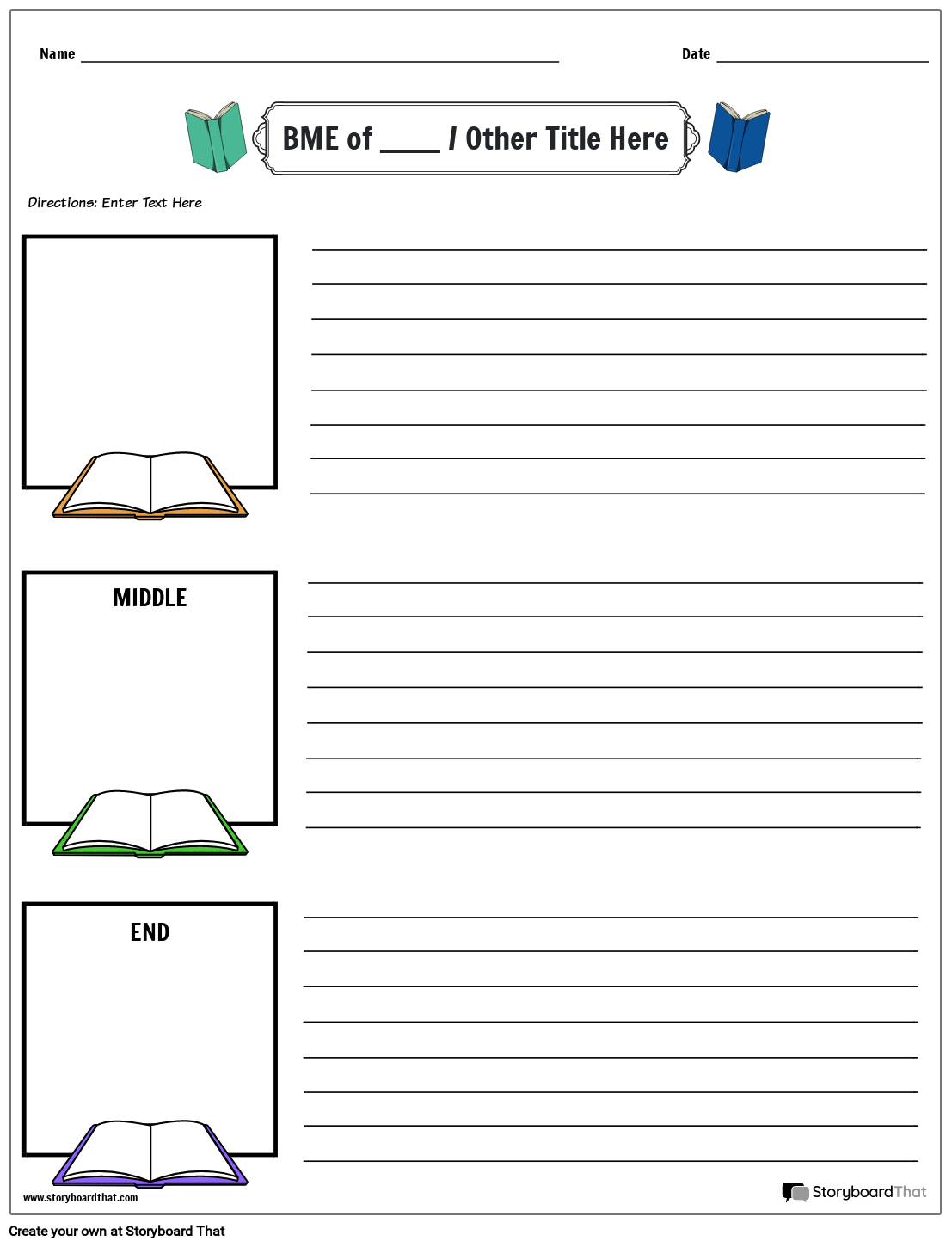 Free Beginning Middle And End Worksheet Storyboard