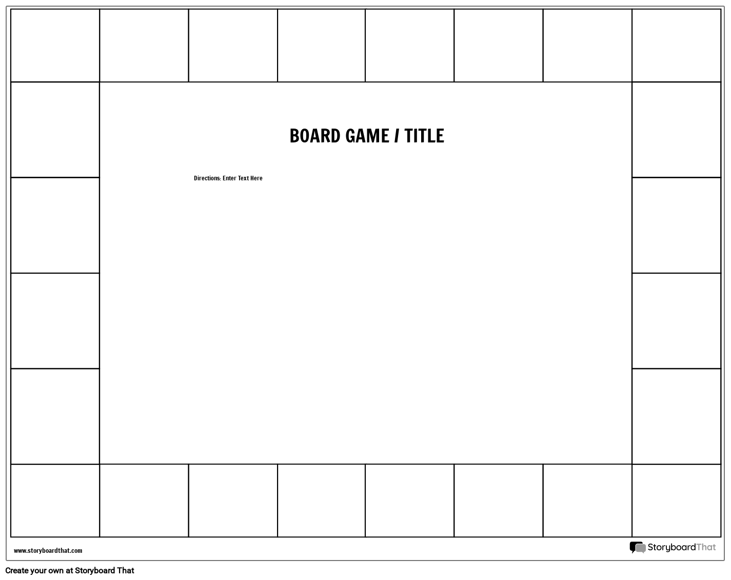 Blank Board Game Template Printables